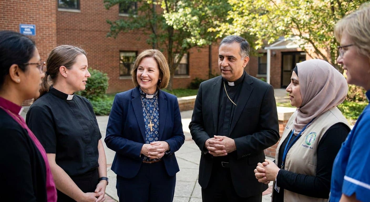 Chaplains gathered at a GCCB event